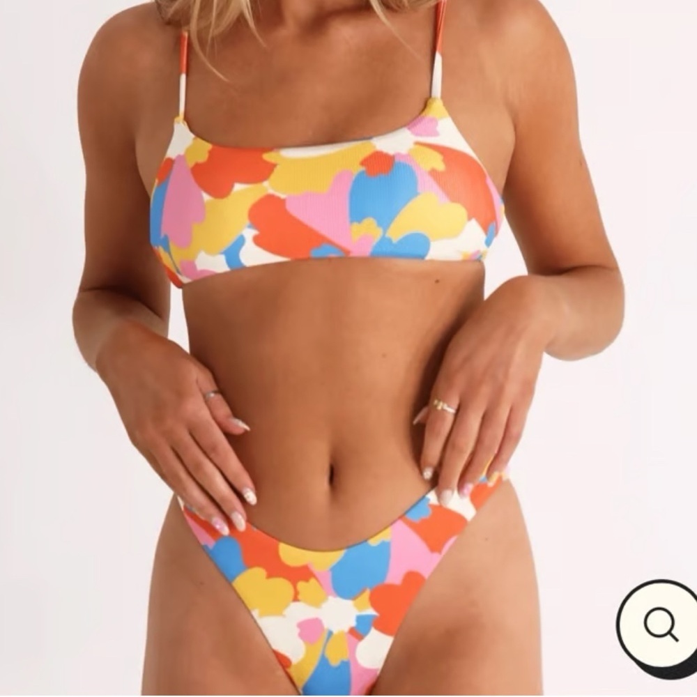 Aurelle Monaco Bikini Medium Bold Floral High Cut Two Piece Retro Swimwear